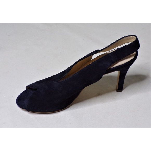 🆕 PAUL GREEN Avanti Peep Toe Slingback Pump Shoes Suede Black 9.5 - Picture 7 of 9